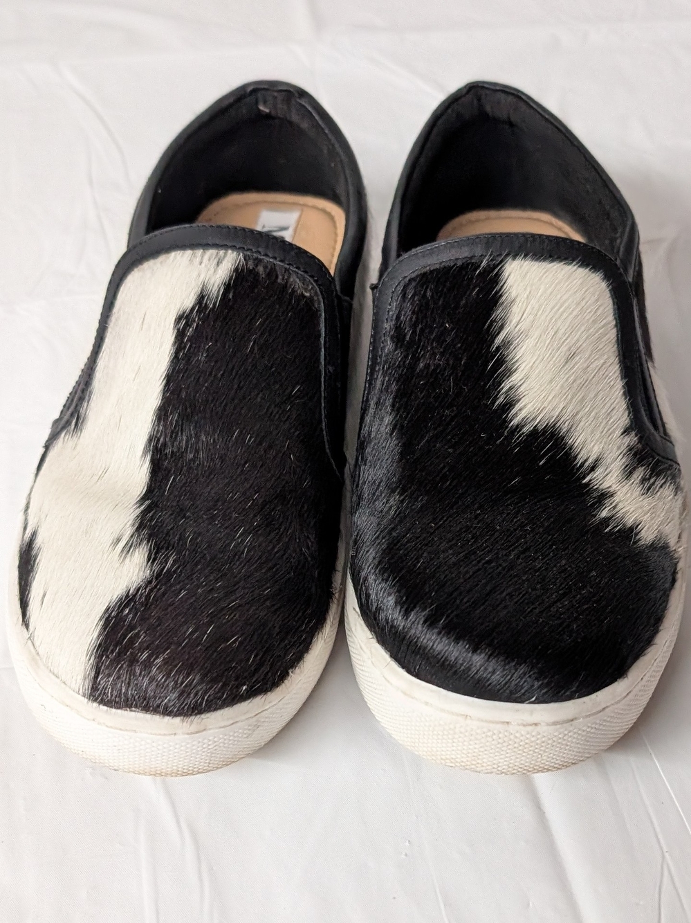 Myra Bag Black and White Cowhide Slip-On Flats Women's Size 6